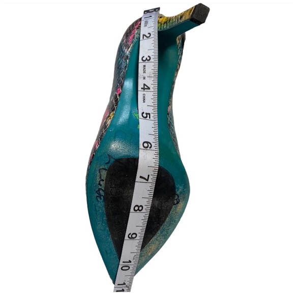 Y2K FREE LANCE Leather Multicolor Snakeskin Heels - Picture 16 of 16